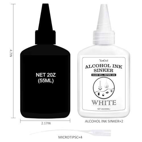 White Alcohol Ink for Epoxy Resin - 4 Ounce White Color Alcohol-Based Resin Ink for Resin Petri, Resin Tumblers, Coaster Making, White Alcohol Paint Epoxy Resin Pigment for Painting, Yupo, Resin Art