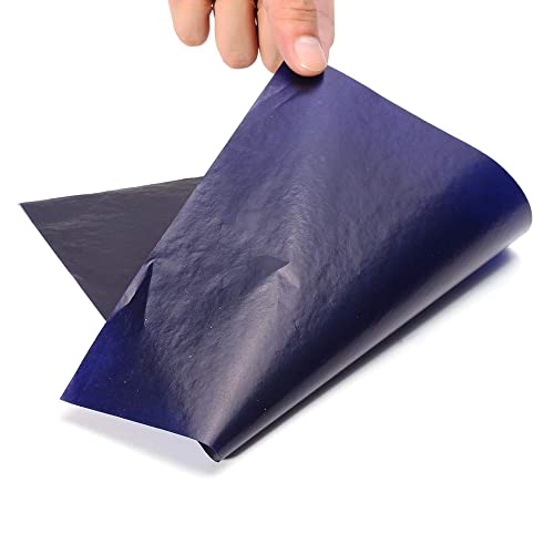 Carbon Paper for Tracing Graphite Transfer Paper - 100 Sheets Blue Graphite Paper 10.03"*14.56" for DIY Woodworking, Paper, Canvas and Other Art Craft Surfaces