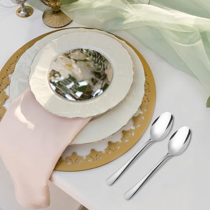 120 PCS Dinner Spoons Set - Windsor Stainless Steel Dinner Spoon 7.1 Inch with Dishwasher Safe Dessert Spoons, Metal Dessert Spoon, Silverware for Home, Kitchen or Restaurant - size: 120PCS Dinner Spoon