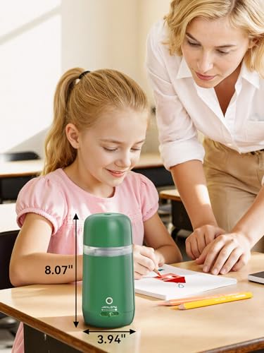JARLINK Automatic Electric Pencil Sharpener - Hands-Free Operation, 3 Sharpness Modes, 3-Second Sharpening, Rechargeable & Portable for 7-12mm Pencils, Ideal for Classroom and Home Use (Green) - color: Green