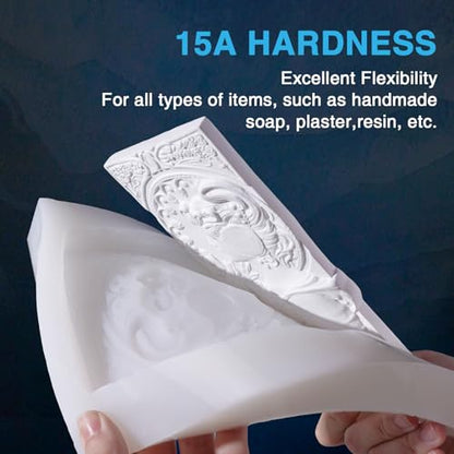 LET'S RESIN Silicone Mold Making Kit 15A, 4H Faster Curing Liquid Silicone Rubber, Super Elastic Translucent Clear Mold Making Kit, Molding Silicone for Silicone Molds, Soap Making, Clay(22lbs) - size: 352oz