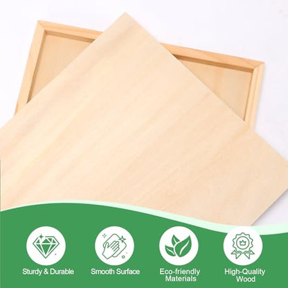 ESRICH 6x6 Inch Wood Panels, 4 Pack Square Craft Wood Canvas Boards, Blank Unfinished Wooden Art Board for DIY Art Creations Such as Painting, Acrylic Pouring, Resin, Burning, Collage, etc. - size: 6IN-4Pack