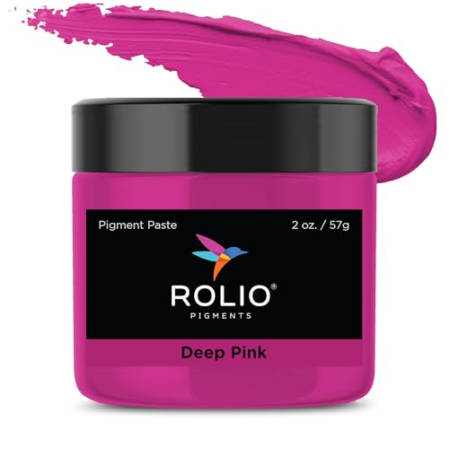 Rolio Pigment Paste, 2oz Jar - Deep Pink, Ideal for Epoxy Projects, Rich Dye for Vibrant Art, Epoxy Resin Dye and Pigment Paste for Coating, Casting, Molding, and DIY Craft Creations - color: Deep Pink