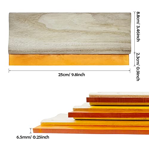 Cayway 5 PCS Screen Printing Squeegees, Durable, Abrasion-Resistant, Water- and Oil-Resistant Dual-Purpose Screen Printing Scraper with Wooden Handle - color: Style 2