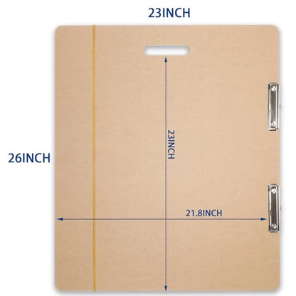 23" x 26" Drawing Board, Artist Sketch Boards with Handle for Drafting Art, Portable Wooden Clipboard for Studio Fit in Artists Tote - size: 23" x 26"