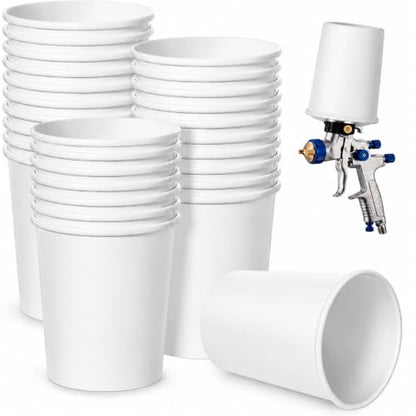 50 Pack 32 oz Gel Coat Dump Gun Cups, Double PE Coated Leak-resistant Paper Cups, Heavy Duty Disposable Mixing Containers for Gelcoat, Epoxy Resin, Marine, Automotive & Industrial Painting