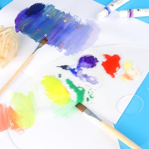 Tamaki 2 Pack 9.8 x 5.9 Inch Acrylic Paint Palette with Clear Paint Pallet Paint Tray Palette, Easy Clean Non-Stick Artist Pallet for Oil Watercolor Craft DIY Art Painting Palette - size: 9.8 x 5.9 inch