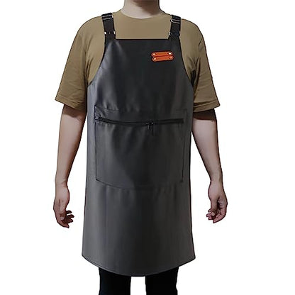 Waterproof Apron,Leather Apron For Men,Work Aprons With One Big Pocket Adjustable Dishwashing Kitchen Apron