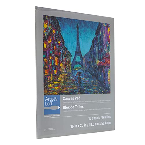 Artist's Loft 16" x 20" Canvas Pad Necessities - Archival Quality and Acid Free Cotton Canvas for Acrylic and Oil Paints - 1 Pack