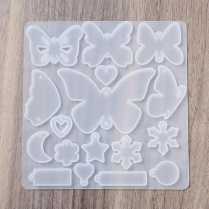1PC Butterfly Pendant Silicone Molds Resin Epoxy Casting Molds for Earring Necklace Keychain Charms Pendants Jewelry Making DIY Gem Cabochon Craft Supplies White 124x119x4.5mm - color: White-2