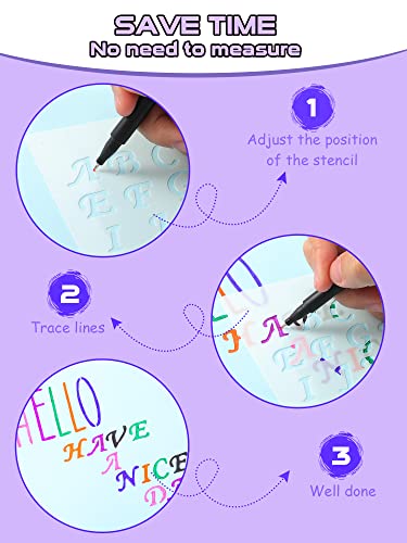 30 Pieces Letter Stencils for Painting 4 x 7 Inch Alphabet Reusable Plastic Numbers Font Templates for Journal Notebook, Diary, Scrapbook Decor Supplies