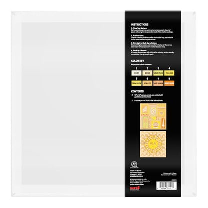 POSCA Canvas Paint by Number Kit, Sunshine Mosaic - 8 Markers with 2 Pre-Drawn Canvases - for All Artists and Holiday Gifting - color: Sunshine Mosaic