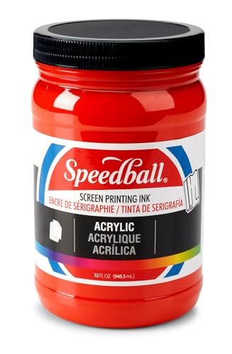 Speedball 004645 Acrylic Screen Printing Ink, 32 fl. oz, Fire Red - color: Fire Red