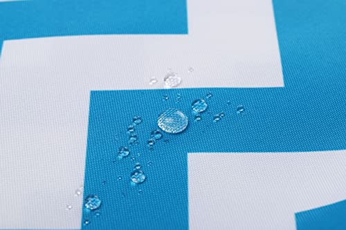 Mybecca Canvas Oxford Fabric Marine Waterproof Outdoor Awning 600 Denier Chevron Pattern Aqua Blue/White (Cut Separate by Yard for Prime Orders-1 Yard) (60"x36") - color: White/Aqua Blue