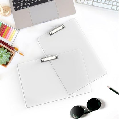 Extra Large 11x17 Clipboards, Landscape and Vertical Layout 2 Pack | Clear Plastic Drawing Boards with Low Profile Clip. Suitable for Watercolor, Sketching, Painting. Art & Drafting Supply - color: Clear