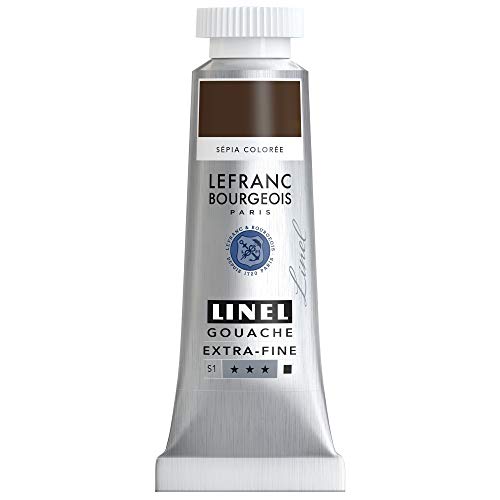 Lefranc & Bourgeois Linel Extra-Fine Gouache Paint, 14ml Tube - Gouachefarbe, Sepia Warm - color: Sepia Warm, size: 14ml Tube - Gouachefarbe