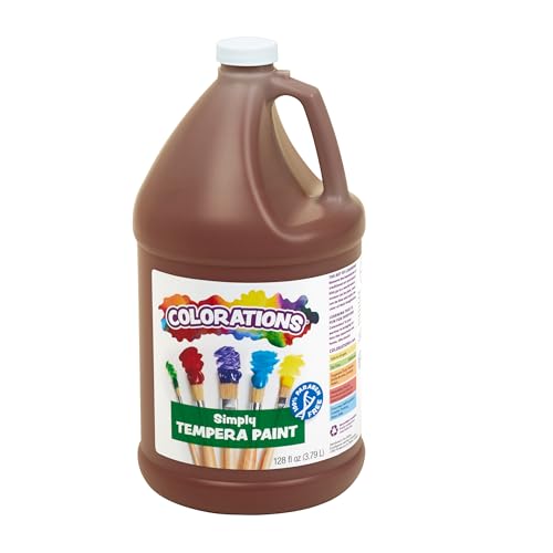 Colorations Paraben-Free Tempera Paint for Kids - 1 Gallon, Vibrant Brown. Non-Toxic and Made in the USA, Classroom Must Haves, Bulk Arts and Crafts Supplies - color: Brown