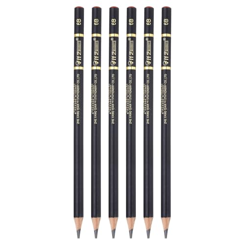 PATIKIL 6Pcs Drawing Pencils for Sketching, 6B Refill Sketch Pencils for Drawing, Graphite Art Pencil Set Professional Resistant Lead for Painting Shading Artist Office Supplies - size: 6B