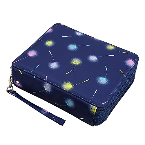 Portable Colored 124 Slots Pencil case Organizer with Printing Pattern for Watercolor Pens or Markers, Pencil Case Organizer for Artist - color: Dandelion