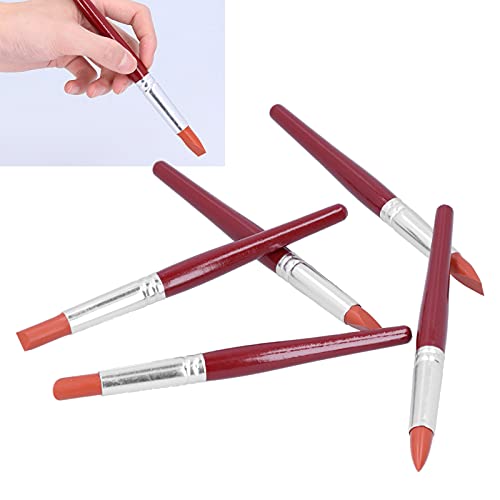 GLOGLOW Clay Sculpting Tools, Silicone Material, 5pcs Flexible Clay Shaping Pens for Oil Painting, Sculpture, and Crafting (Red L Size) - color: Red L Size