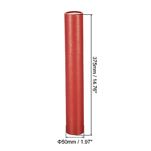 PATIKIL 2 Inch x 15 Inch Poster Tube, 1Pcs Photo Storage Tube Portable Shipping Mailing Tubes Calligraphy Painting Tubes Round Carrying Case for Storing Paper Art Map Documents, Red - size: 2 Inch x 15 Inch