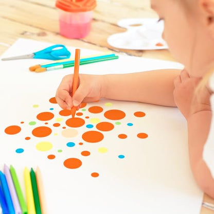JarThenaAMCS 16Pcs Circle Stencils Round Polka Dot Templates Stencils Reusable Plastic Drawing Painting Template for DIY Art Craft Painting on Wood - style: Circle