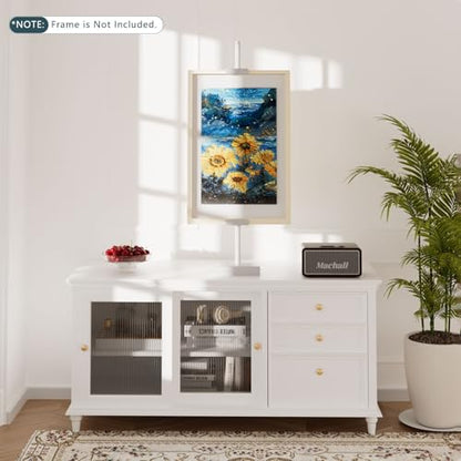 Adjustable Tabletop Picture Frame Stand - Up to 29" Height, Frame Holder Stand Table Easels for Display, Metal Standing Easel Display Stand for Picture Frames, Artwork, Canvas (White) - color: White