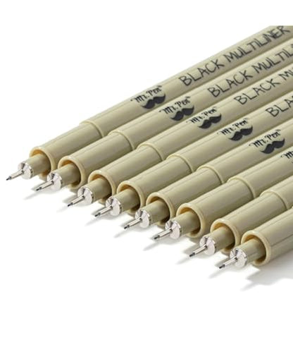 Mr. Pen- 0.2mm Micro Fine Point Pens, 8 Pack, Black Ink, Waterproof | Acid-Free, No-Smear Quick-Dry Fineliner Pens for Drawing, Sketching, Bible Journaling, Outlines & Everyday Writing - color: Black, size: 0.2mm, 8 Pack