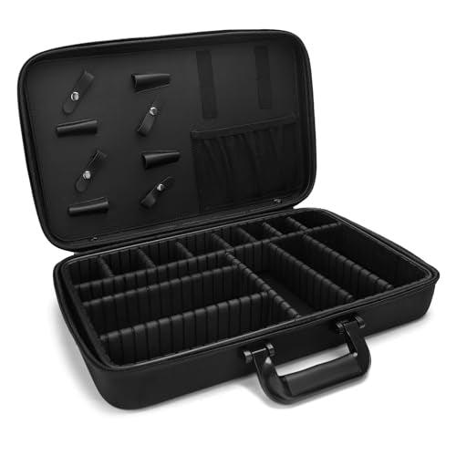 Barber Carrying Case,Barber Case, Stylist Tool Box Professional Salon Hair Cutting Grooming Kit Storage Organizer for Clippers, Scissors, Barber Supplies(Large) - size: Large
