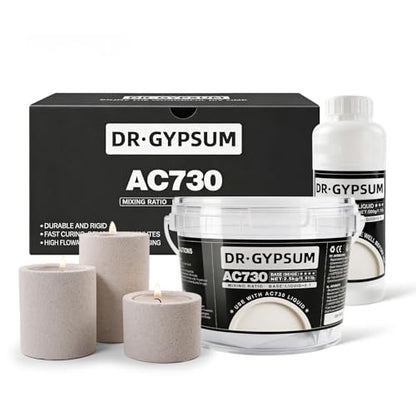 DR·GYPSUM Stone Kit,Eco-Resin Water-Based Casting Material for Concrete DIY Projects, Two-Part Powder Base and Liquid Set, 3kg(5.51Ib Base+1.1Ib Liquid)/Set(Beige) - color: Beige, size: 3KG