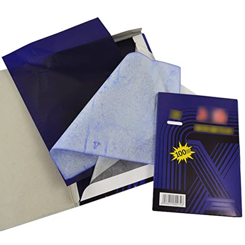 Carbon Paper for Tracing Graphite Transfer Paper - 100 Sheets Blue Graphite Paper 10.03"*14.56" for DIY Woodworking, Paper, Canvas and Other Art Craft Surfaces