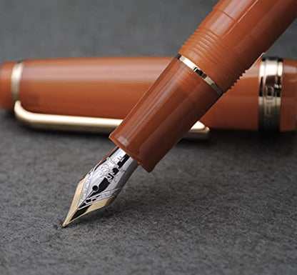 JINHAO 82 Fountain Pen with Gold Clip (F Nib 0.5mm, Transparent Brown) - color: Transparent Brown
