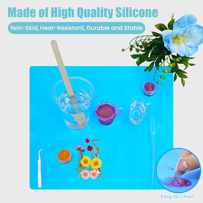 Epoxy Resin Kit, Crystal Clear Resin Epoxy, Bubble Free, No Yellowing, UV Resistant, Food Safe with Foil Flakes, Sequin, Easy Mix 1:1 for DIY Crafts Resin Jewelry Making (15.99 OZ Kits) - size: 15.99 OZ kits