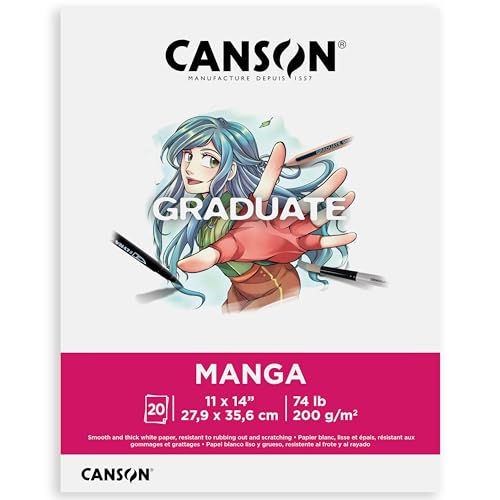 Canson Graduate Manga Pad, Foldover, 11x14 inches, 20 Sheets - Artist Paper for Illustration, Comic, Character, Cartoon
