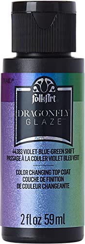 FolkArt Multi-Surface Dragonfly Glaze Multi-Surface Paint (2 oz), 44383, Violet-Blue-Green - color: Violet-Blue-Green