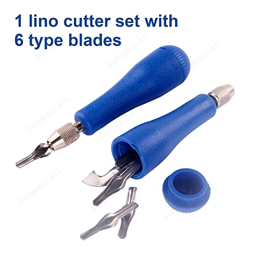 Falling in Art Carving Blocks Stamp Making kit, Linoleum Blocks Printing Kit with 6 Shaped Blades Cutting Tool,12 Pack Rubber Carving Blocks and 3 Carbon Papers for Printmaking, Stamps, Crafts - size: 4x6"(12 Pack) + Carving Tool