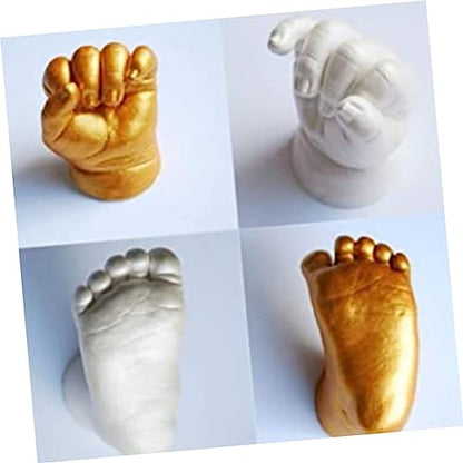 YARNOW 1 Set Hand Modeling Powder Set Baby Hand and Feet Casting Kit Kids Hand Mold High Baby Keepsake Hand Foot Molding Kit Infant Handprint Keepsake Hand Plaster Kit Baby Kit Pe Golden