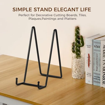 Plate Holder Easel Display Stand - 8 inch Metal Plate Stands for Display - Tabletop Picture Stand - Black Iron Easels for Display Pictures | Photo Frames | Book | Decorative Plates | Plaque -2 Pack - size: 8 inch (2 pack)