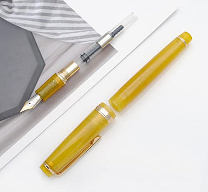 JINHAO 82 Fountain Pen with Gold Clip (F Nib 0.5mm, Fluorescent Yellow) - color: Fluorescent Yellow