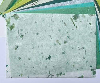 A4 Natural Banana bark, Leaves etc., Mulberry Paper Sheets Art Tissue Washi Paper Design Craft Art Origami Suppliers Card Making Writing Painting 50 Sheets (Green Leaves,Banana Bark, etc.,, A4) - color: Green Leaves,Banana Bark, etc.,, size: 8.3 X 11.7 In