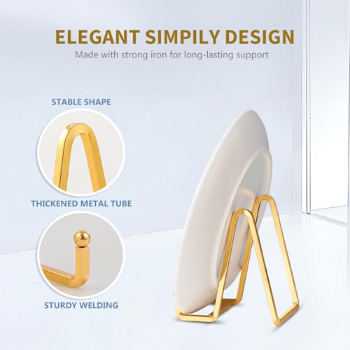 Plate Holder Easel Display Stand - 4.5 inch Metal Plate Stands for Display - Tabletop Picture Stand - Gold Iron Easels for Display Pictures | Photo Frames | Book | Decorative Plates | Plaque -1 Pack - size: 4.5 inch