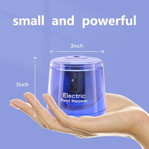 Electric Pencil Sharpener, Battery (Not lncluded) or USB Powered Small Portable for NO.2 Pencils, Automatic for Home and Office Blue