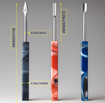 Spacenight Wax Carving Tool Epoxy Resin Grip, Artistic Pattern, Stainless Steel Tip Allows for Precise Pickup and Placement. 3pcs (Blue Marble 3-Piece Set) (Blue Marble 3-Piece Set) - color: Blue Marble 3-Piece Set