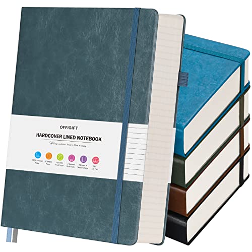 5 Pack College Ruled Notebook, 312 Numbered Pages Thick Notebooks Bulk, 100gsm No Bleed Paper Hardcover Leather Journal, Lined Journal Notebook Set for Women Men School Office, A5, Multicolor - color: Multicolor 2, size: A5-Ruled