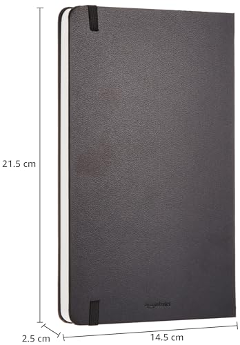 Amazon Basics Classic Blank Notebook, Hardcover, 240 Pages, 5" x 8.25", Black - size: 1 Pack, style: Unruled