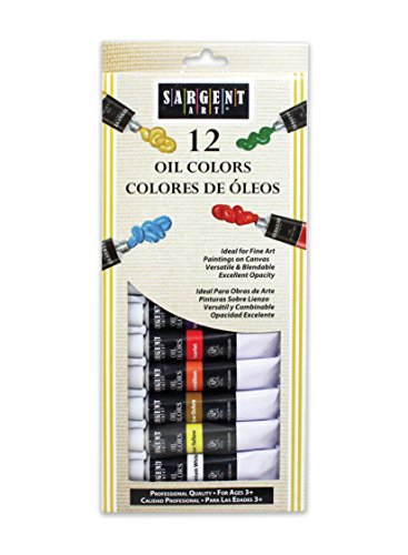 Sargent Art 23-0601 Tube Oil Colors Paint Set, Premium, 0.40 Fl Oz (Pack of 1), 12-Count