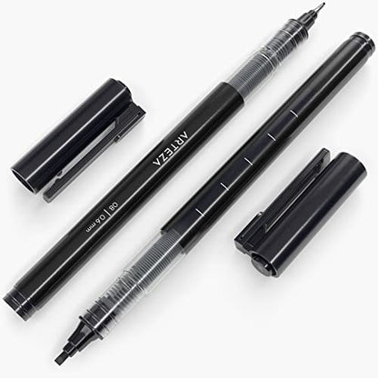 ARTEZA Micro-Line Ink Pens, Set of 9, Black Fineliners with Japanese Archival Ink, Art Supplies for Comic Artists and Illustrators - size: 1 Count (Pack of 9)