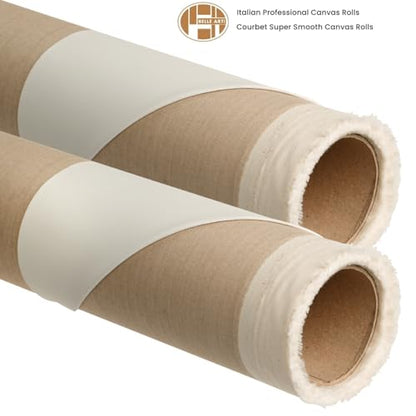 Belle Arti Professional Courbet Extra-Fine Super-Smooth Canvas Roll – 9.73 oz Poly-Cotton, 82.5" x 5.5 Yards, Universal Primed, Imported from Italy