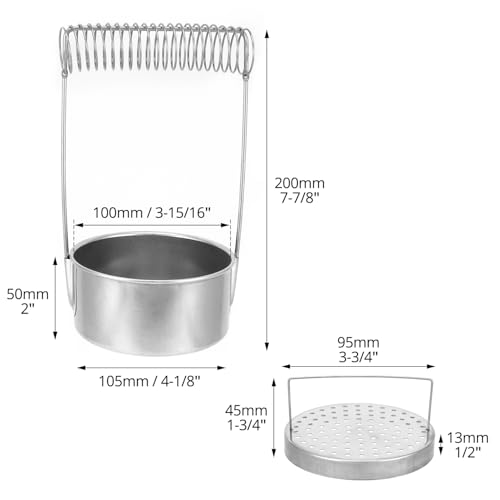 QWORK Portable Artist Brush Washer with Removable Screen, Stainless Steel Paint Brush Cleaner Tank & Spring Holder for Water, Oil, Acrylic Paints, Ideal for Artists, Students & Travelers