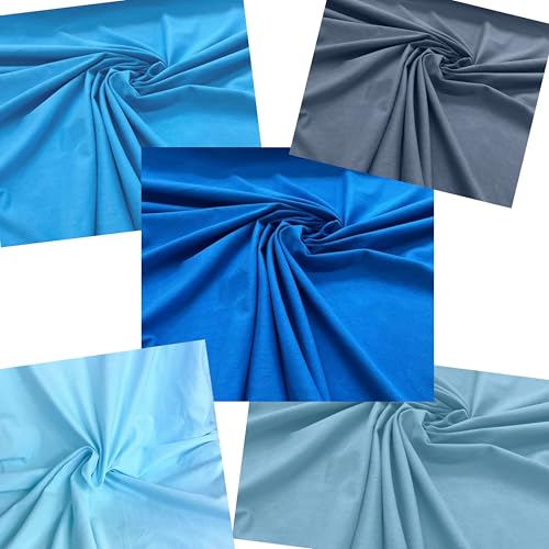 Cotton Spandex Jersey Fabric - 4 Way Stretch - 60" Width Sold by The Yard - Ideal for T-Shirts, Dresses, Athleticwear Apparel (Aqua, 10 Yards) - color: Aqua, size: 10 Yards